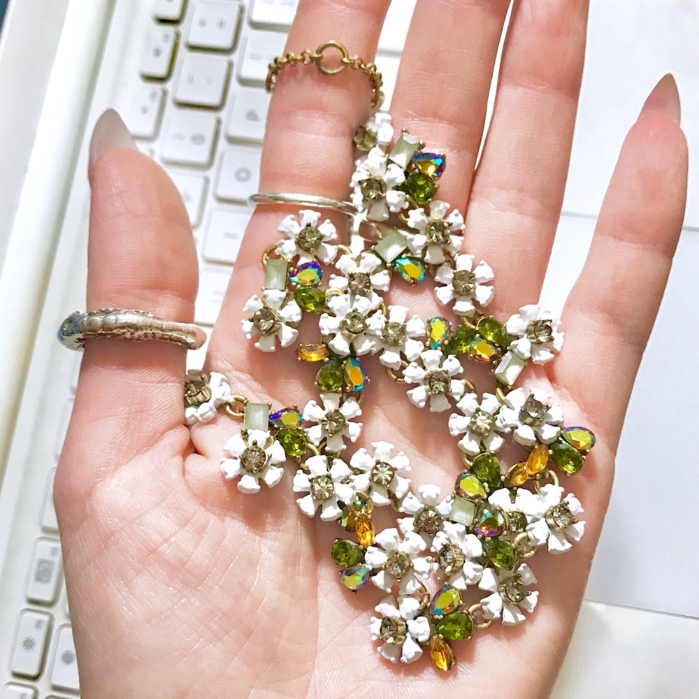 J crew jewel embellished necklace